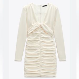ZARA, Oyster White Draped Dress